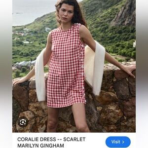 Doen Coralie Dress Scarlet Marilyn Gingham Size 4